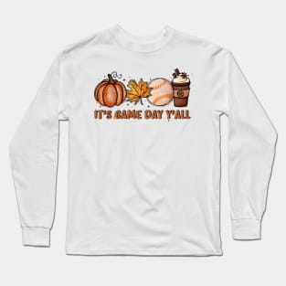 It's Game Day Y'all, Fall Baseball, Game Day For Women, Baseball Mom, Gamer Day, Halloween Baseball Season Long Sleeve T-Shirt
